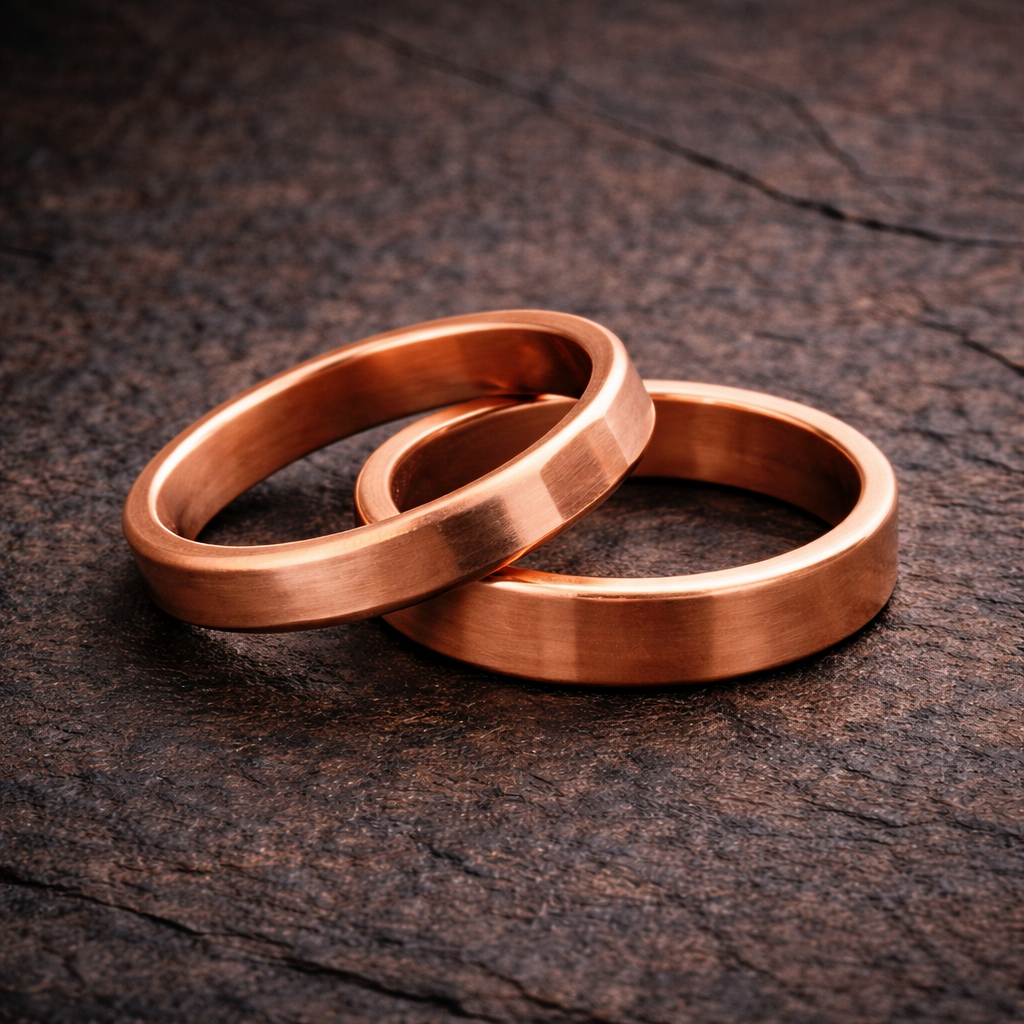 Copper Vault Pure Copper Ring Set — Classic Smooth Bands