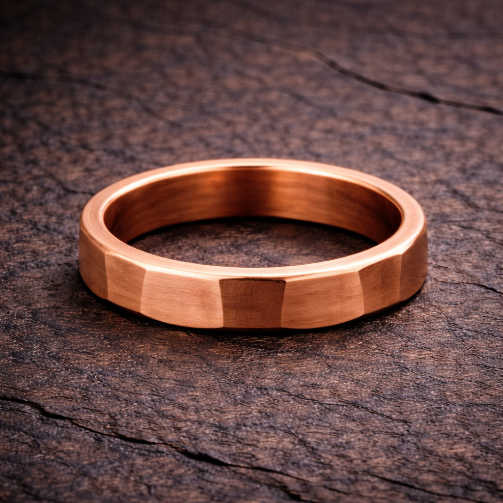 Copper Vault Pure Copper Ring — Faceted Band