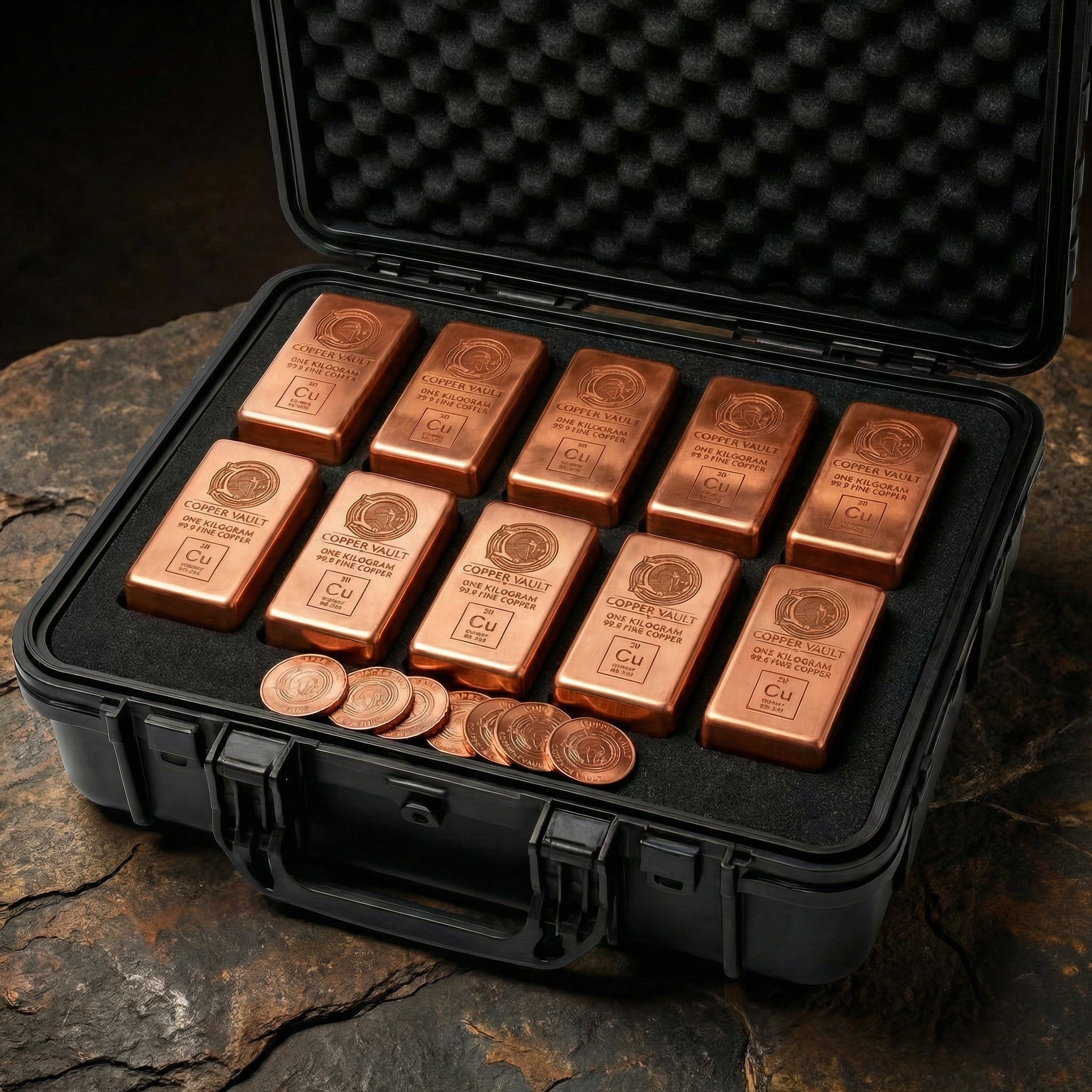Copper Vault Collector's Case — Holds 10 × 1kg Bars
