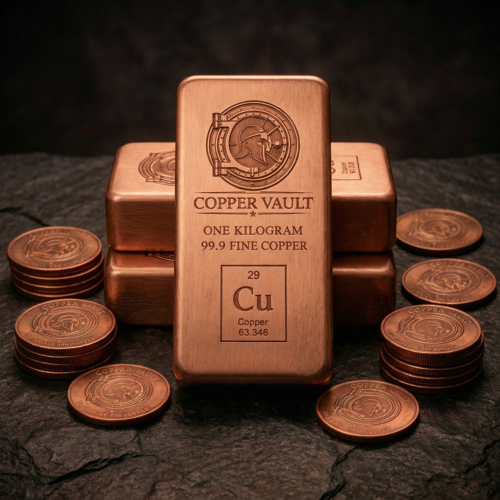 Copper Vault Investor Beginner Kit — 3x 1kg Bars + 10 Coins