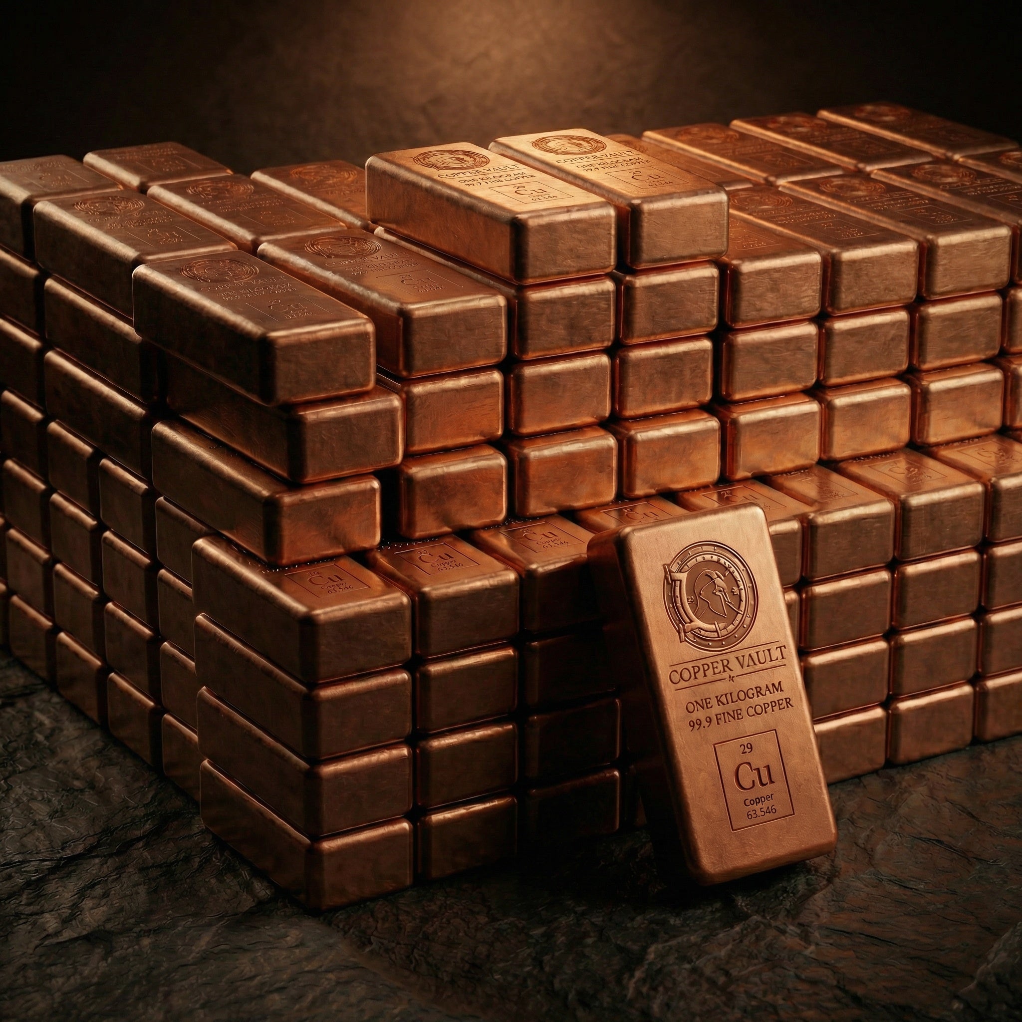 Buy 250kg Copper Bar Stack — 250 × 1kg Bars — Copper Vault Australia