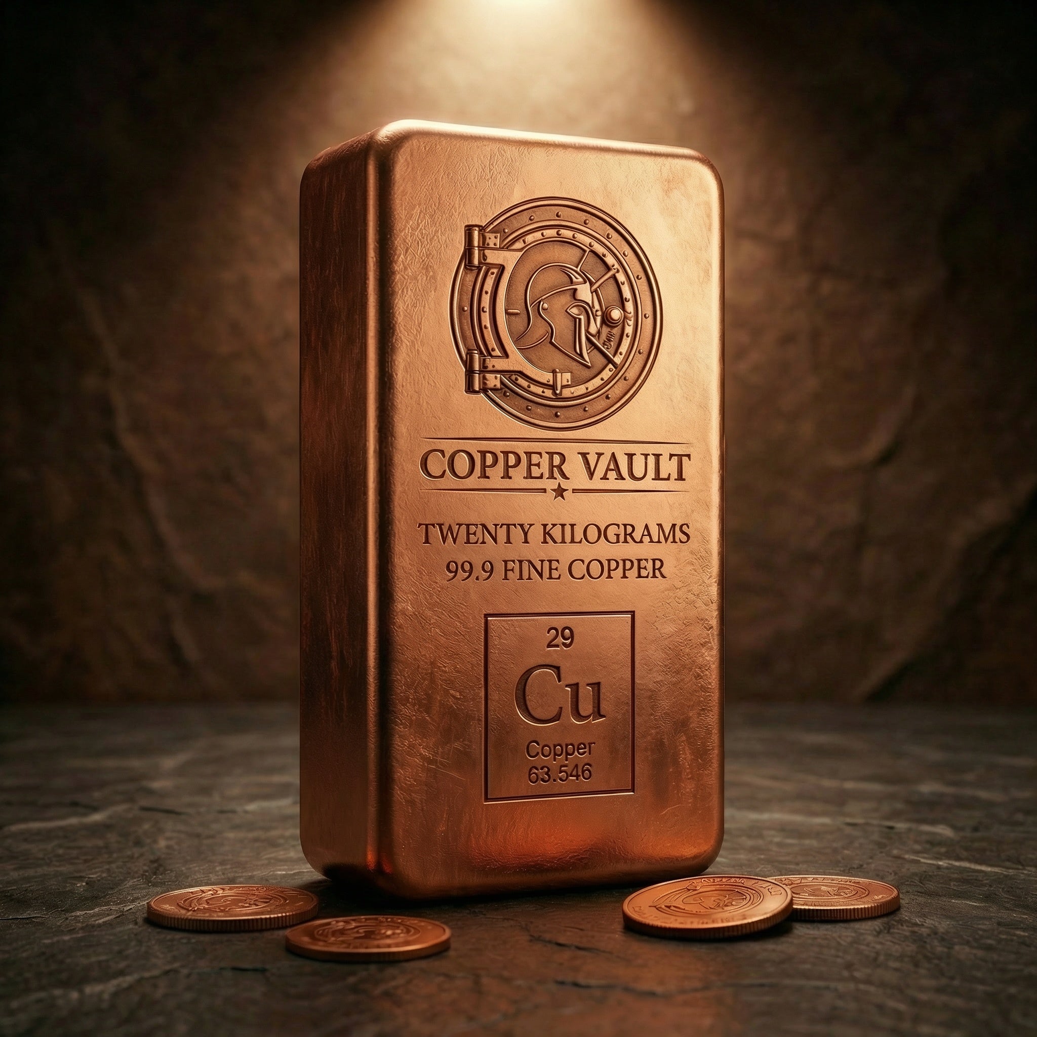 Copper Vault 20kg Industrial Copper Bullion Bar — 99.9 Fine Copper